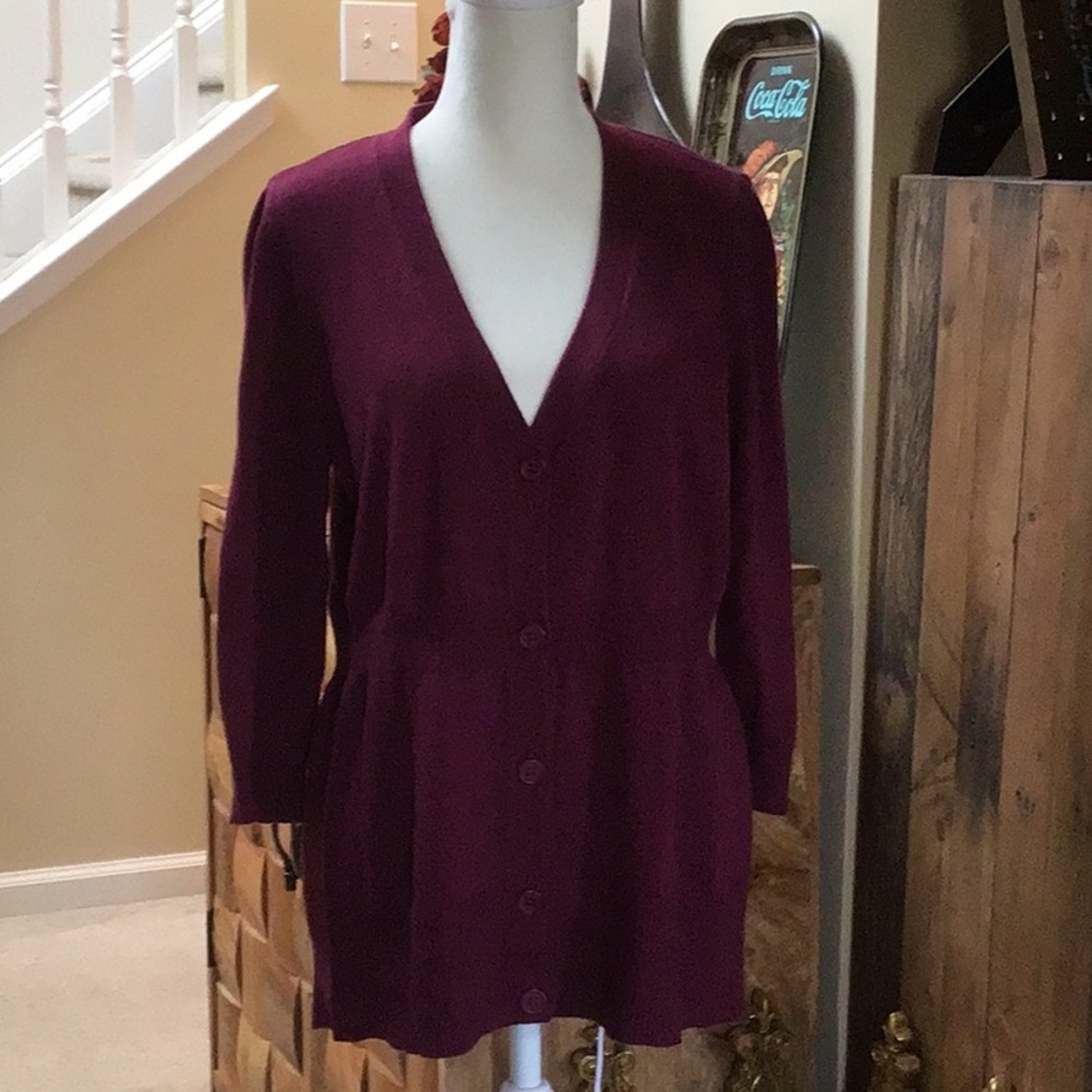 Ann Taylor button front sweater size large